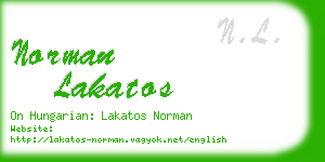 norman lakatos business card